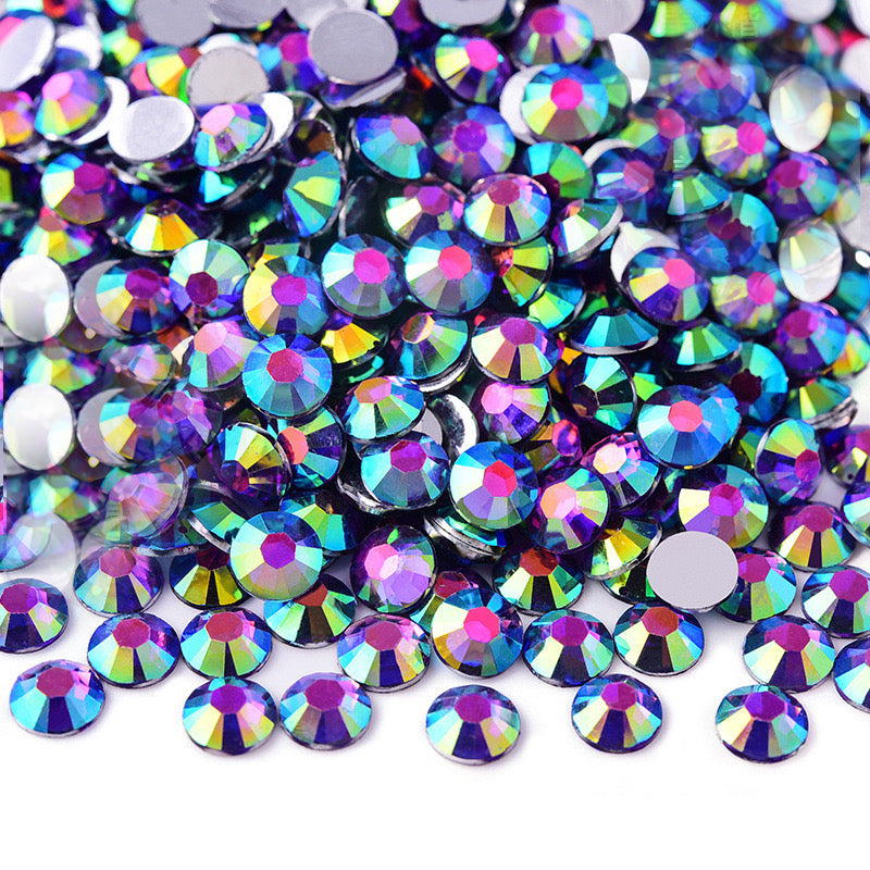 [ A145 ] Silver Back AB Color Rhinestones  3mm-5mm