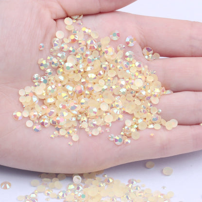 【A128】 Mixed 3mm-5mm Jelly AB Flatback Resin Rhinestone Gems