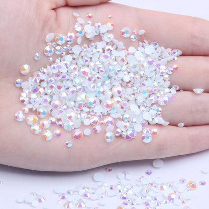 【A128】 Mixed 3mm-5mm Jelly AB Flatback Resin Rhinestone Gems