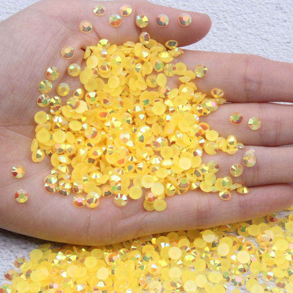 【A128】 Mixed 3mm-5mm Jelly AB Flatback Resin Rhinestone Gems