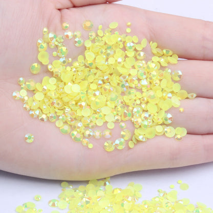 【A128】 Mixed 3mm-5mm Jelly AB Flatback Resin Rhinestone Gems