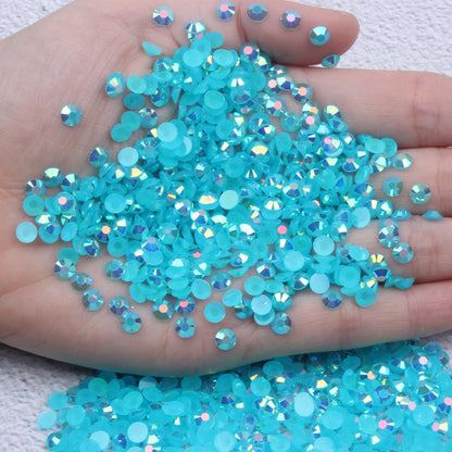 【A128】 Mixed 3mm-5mm Jelly AB Flatback Resin Rhinestone Gems