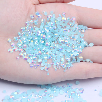 【A128】 Mixed 3mm-5mm Jelly AB Flatback Resin Rhinestone Gems