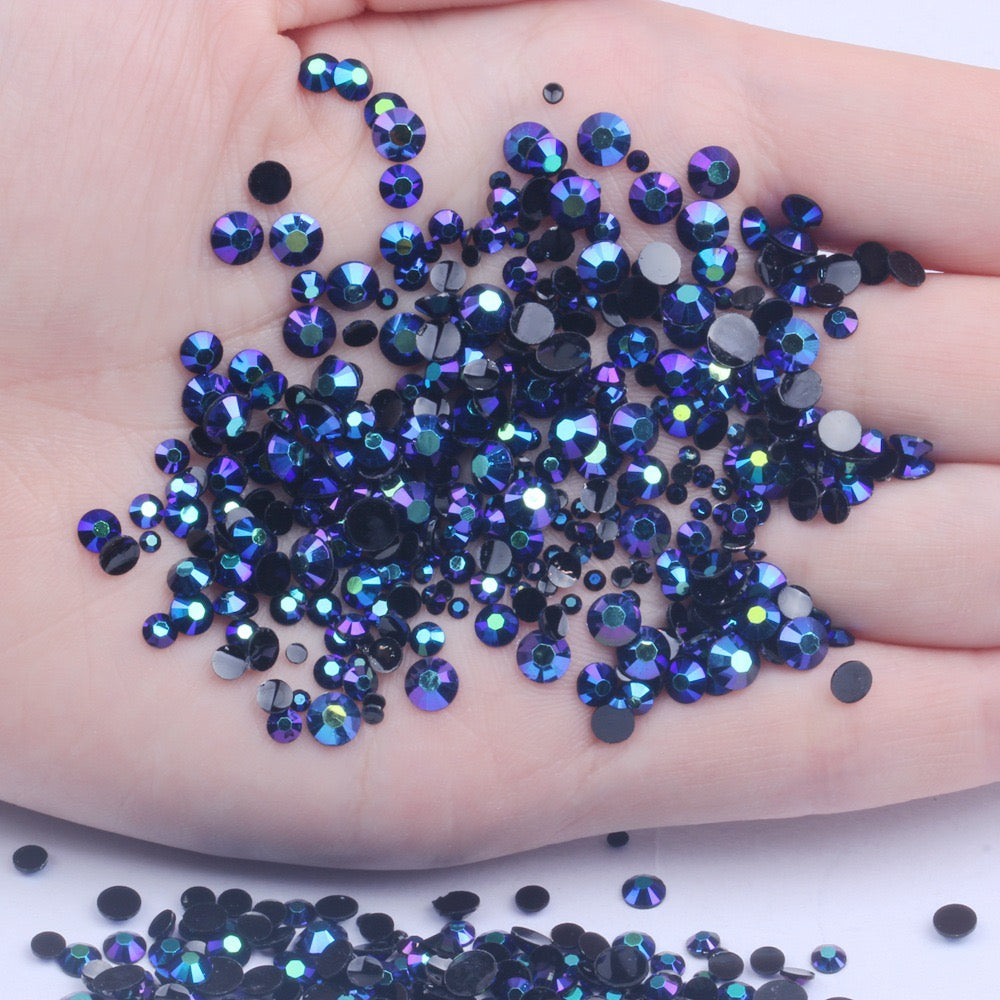 【A128】 Mixed 3mm-5mm Jelly AB Flatback Resin Rhinestone Gems