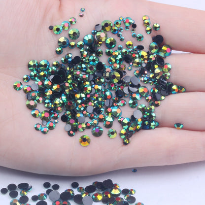 【A128】 Mixed 3mm-5mm Jelly AB Flatback Resin Rhinestone Gems