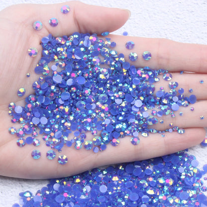 【A128】 Mixed 3mm-5mm Jelly AB Flatback Resin Rhinestone Gems