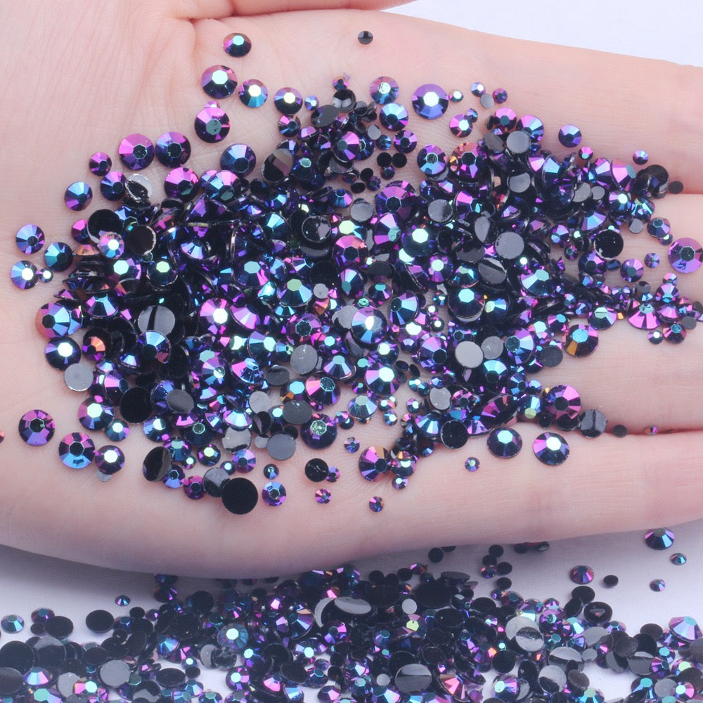 【A128】 Mixed 3mm-5mm Jelly AB Flatback Resin Rhinestone Gems