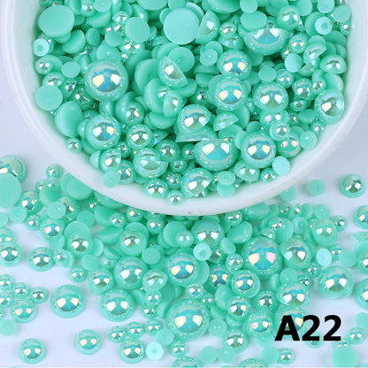 AB Color Half Pearls 3-10mm Mixed