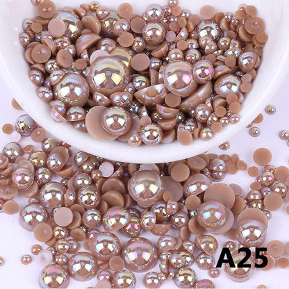 AB Color Half Pearls 3-10mm Mixed