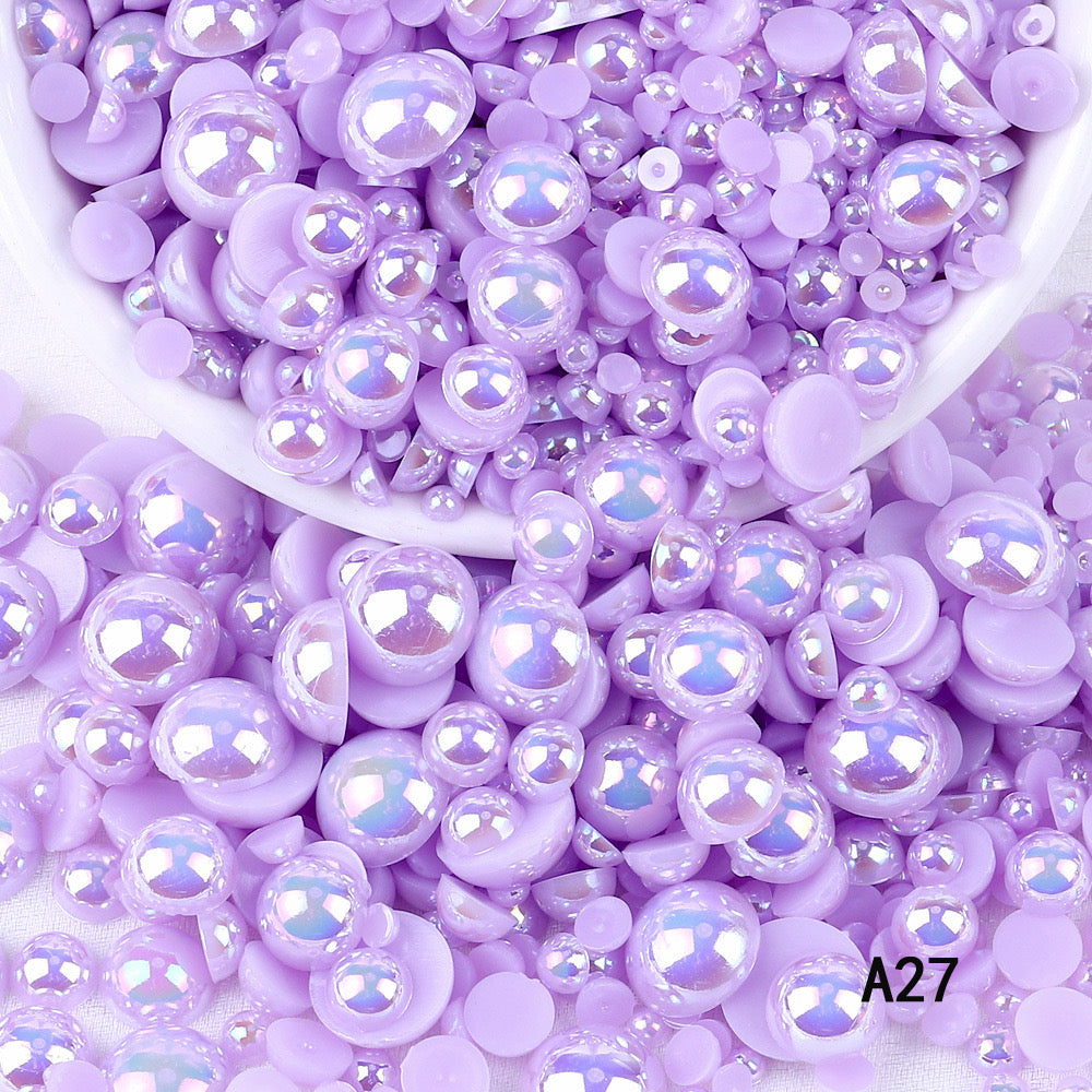 AB Color Half Pearls 3-10mm Mixed