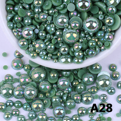 AB Color Half Pearls 3-10mm Mixed