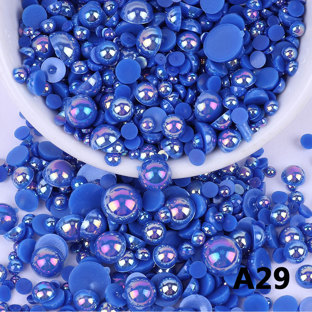 AB Color Half Pearls 3-10mm Mixed