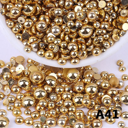 AB Color Half Pearls 3-10mm Mixed