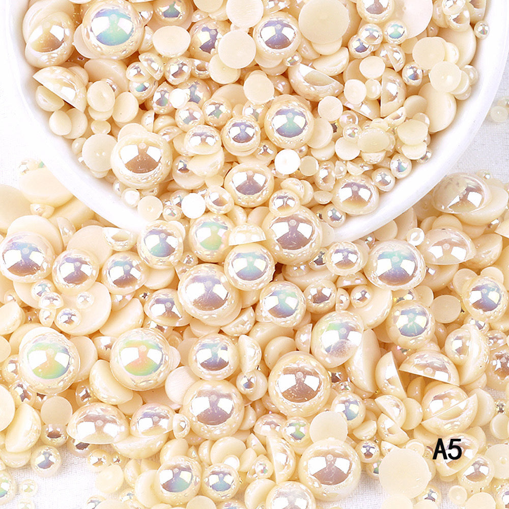 AB Color Half Pearls 3-10mm Mixed