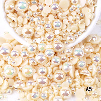 AB Color Half Pearls 3-10mm Mixed