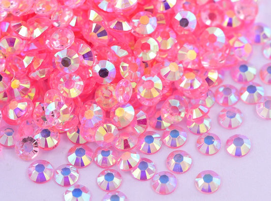 NEW [ A140] Big Size 6mm Transparent AB Resin Rhinestone.