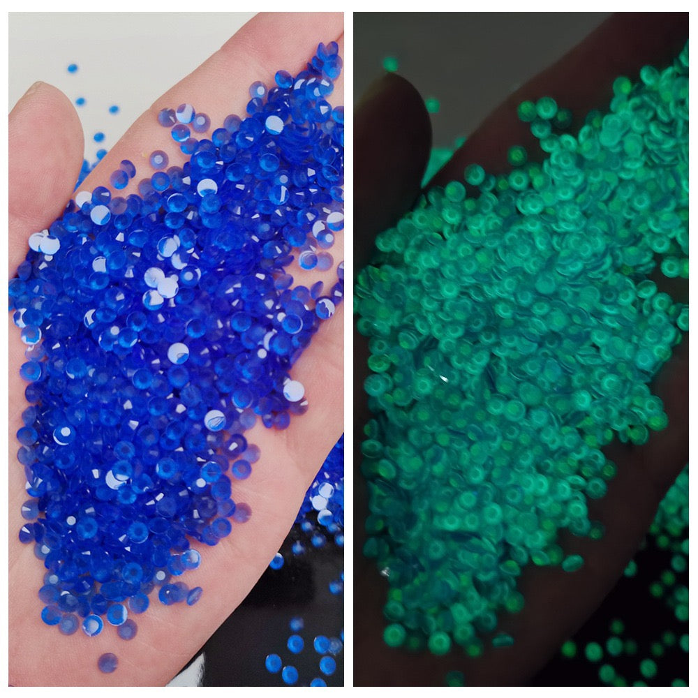 【A130】Glow In Dark Resin Rhinestones for DIY 3mm-5mm Mixed