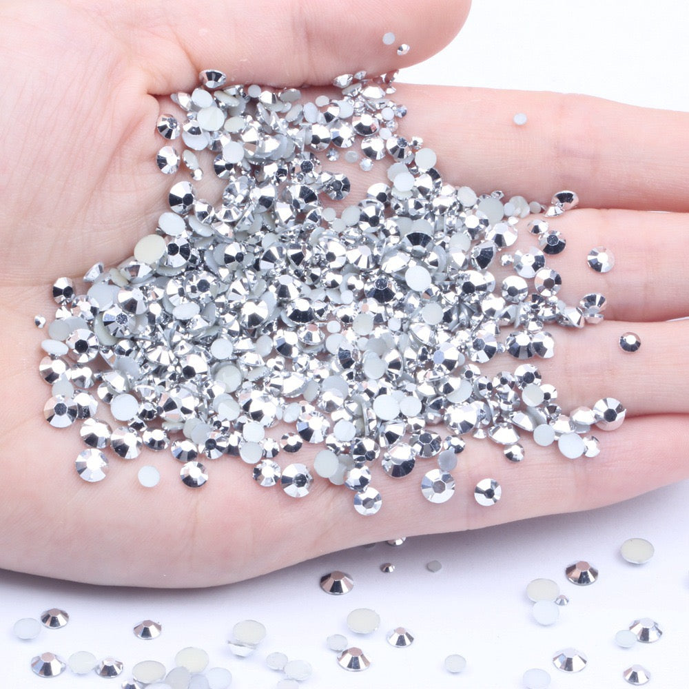 【A131】Silver Back Resin Rhinestones flatback, 3mm-5mm Mixed, DIY, Nail Art, Tumbler