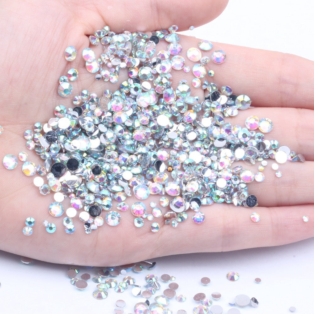 【A131】Silver Back Resin Rhinestones flatback, 3mm-5mm Mixed, DIY, Nail Art, Tumbler