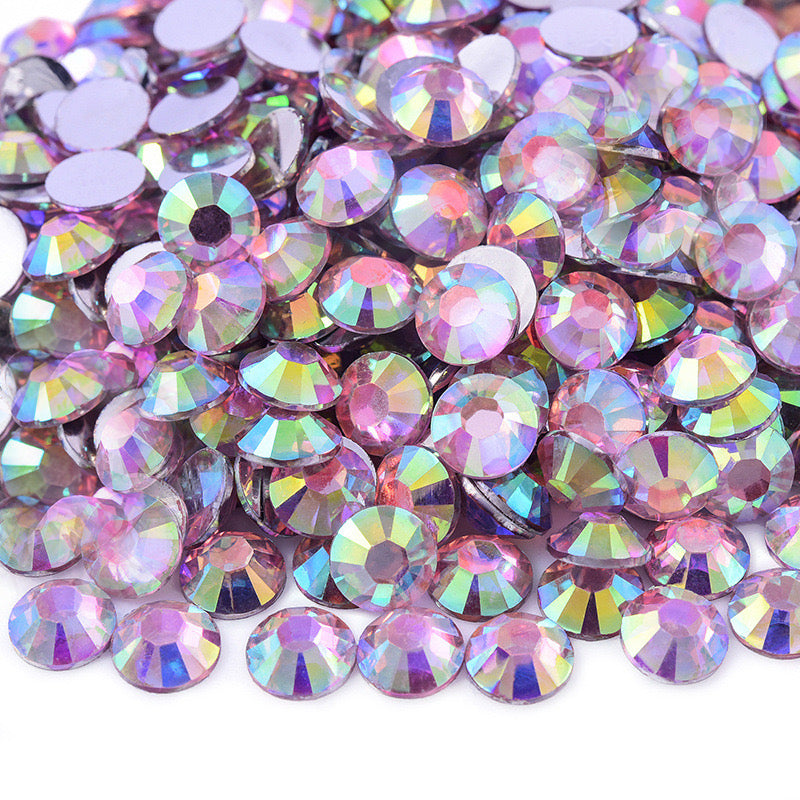 [ A145 ] Silver Back AB Color Rhinestones  3mm-5mm